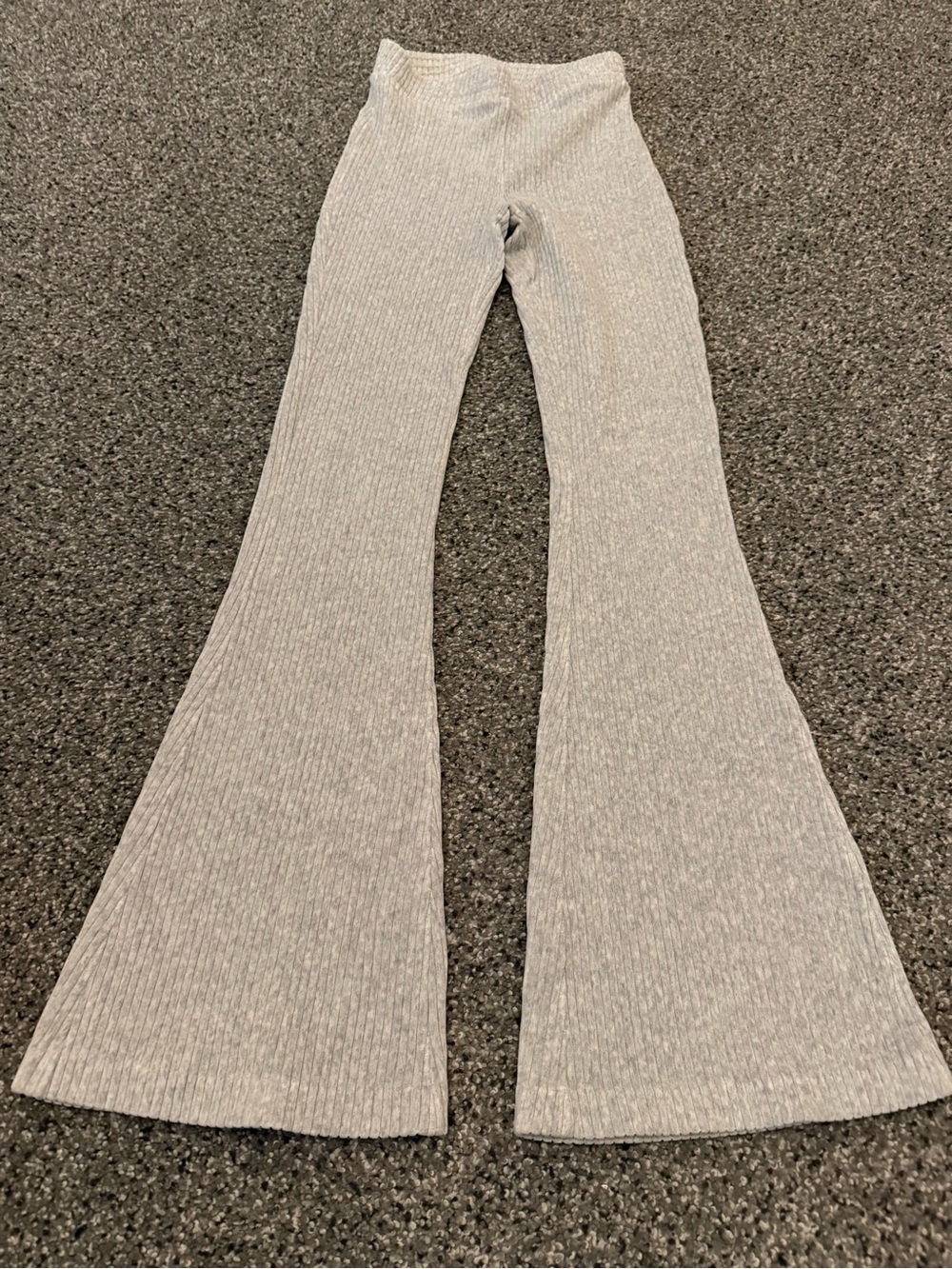 aerie Kids Ribbed Flare Leggings - Light Gray